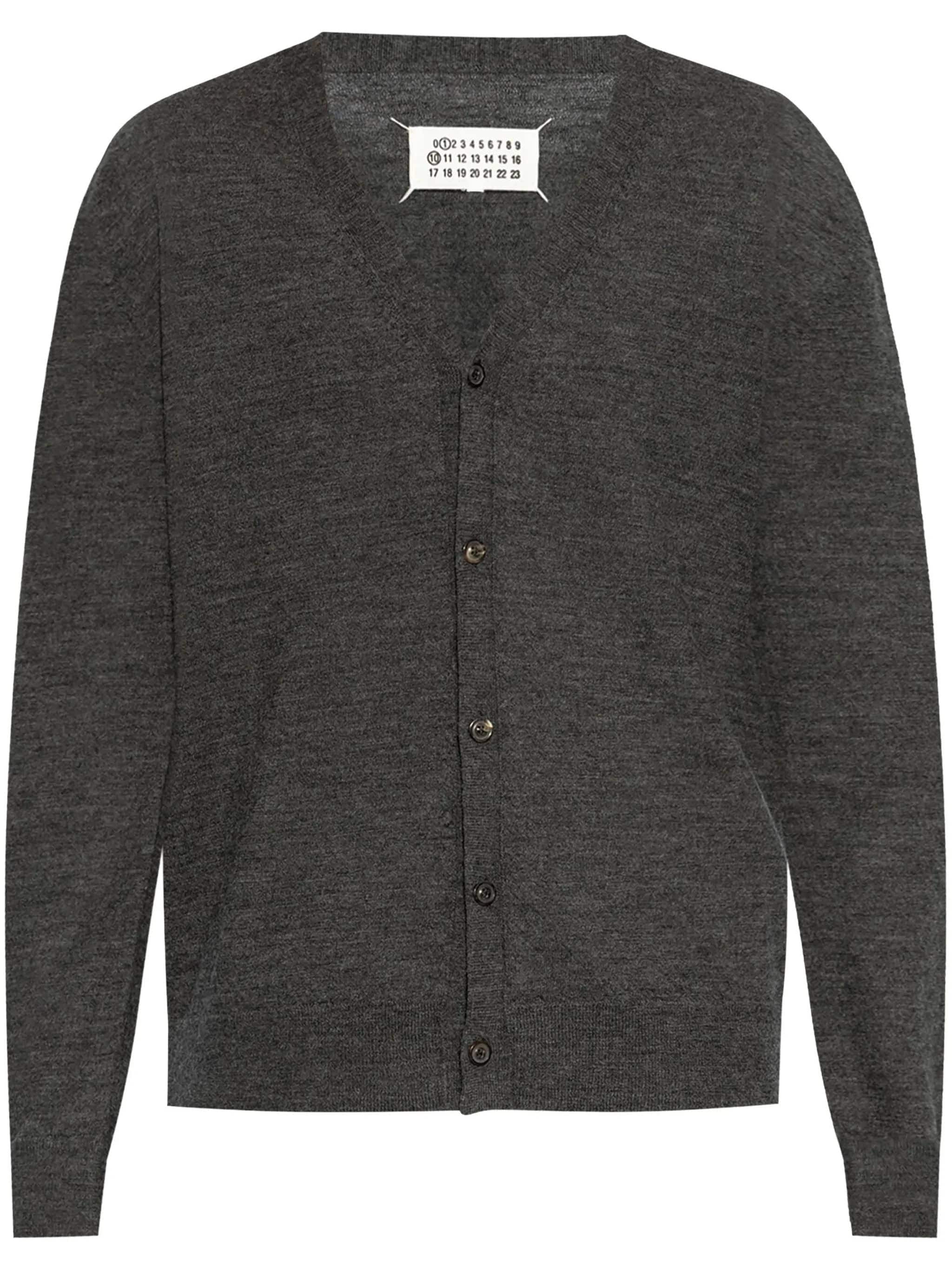 Soft grey cardigan made from fine knit fabric, perfect for modern men's and women's fashion.
