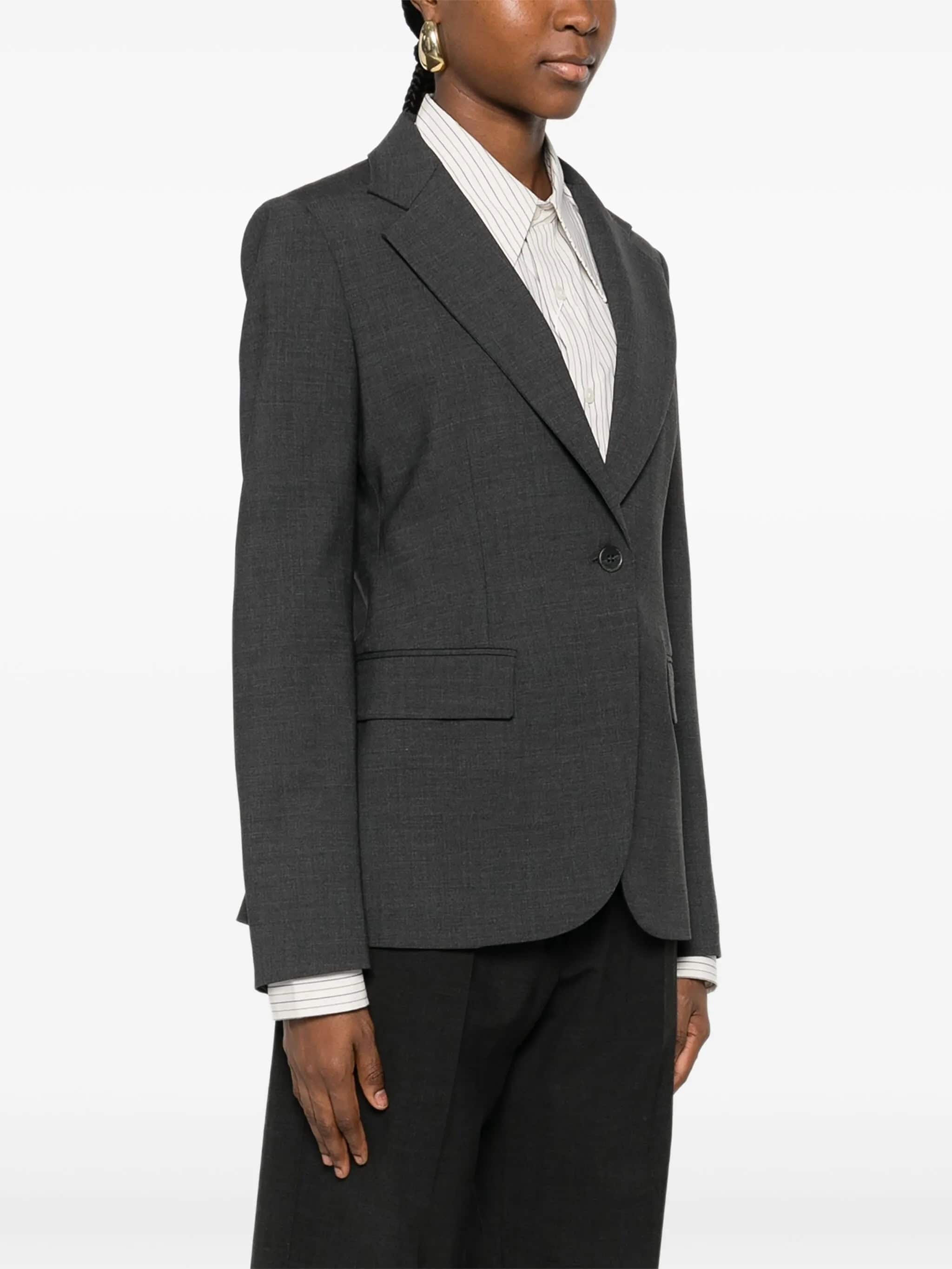 Classic women's blazer in gray for sophisticated and elegant looks.
